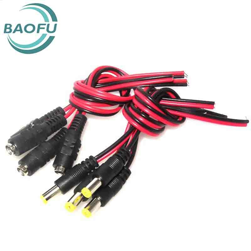 12v 24v 암수 커넥터 플러그, 빨간색과 검은색, 모니터링 전원 공급 장치, 암수 커넥터, DC 전원 코드, 5 개
