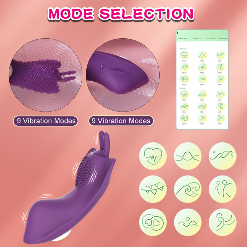 Vibrador de clitóris sem fio para mulheres, controle remoto, vibração de borboleta, masturbador, clitóris wearable, estimulador da vagina, Sex Shop