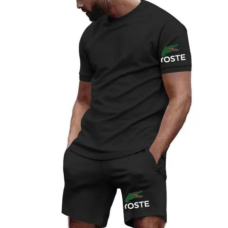 2024 Summer Men's Set Fashion Sportswear Men's Short sleeved T-shirt+Sports Shorts Set Men's Casual Men's Clothing Men's Jogging