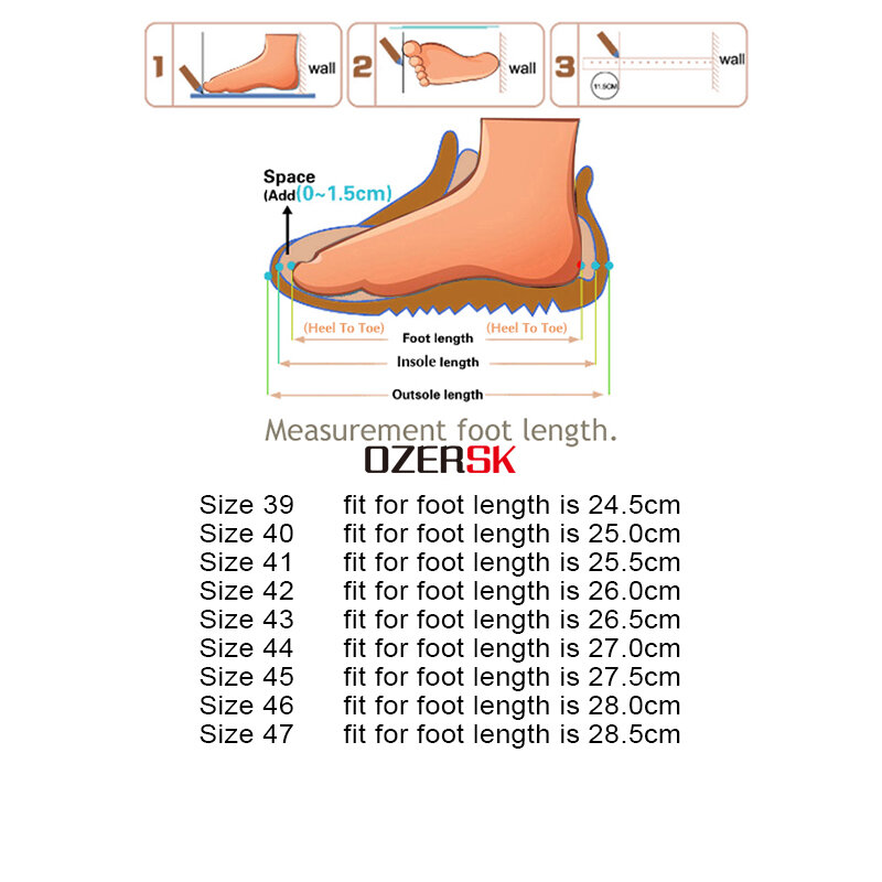 OZERSK Spring Men Fashion Casual Lace Up Flats Shoes High Quality PU Leather Breathable Non-Slip Walking Shoes For Men Size 47