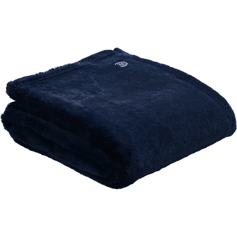 Manta de cama de felpa con reverso de piel sintética, Twin 60X90, azul