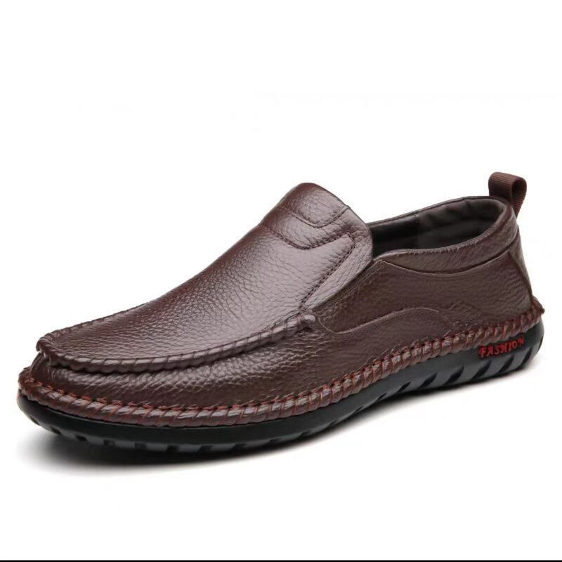 รองเท้าหนังลำลองแบบสวมสำหรับผู้ชาย sepatu SLIP ON ผู้ชายรองเท้าโลฟเฟอร์รองเท้าลำลองแบบอิตาลีทำด้วยมือ202สำนักงาน