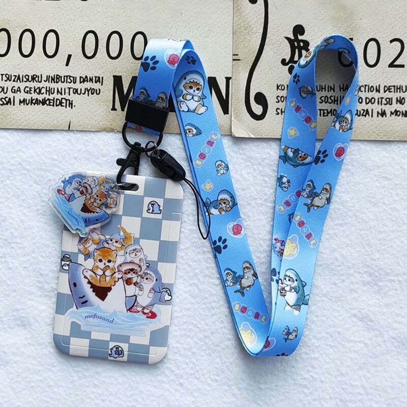 Шнурок ID держатель для карт школьные принадлежности Акула кошка веревка для подвешивания длинный держатель для значков с защитой от потери для женщин и мужчин
