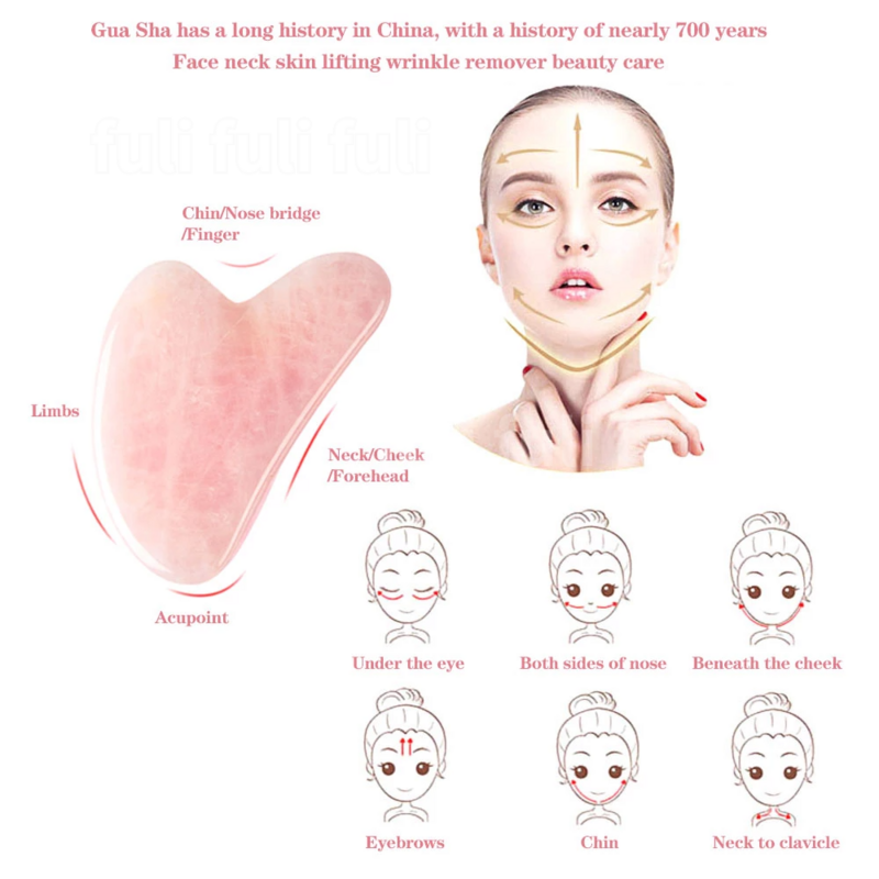 Rolo facial principal dobro da massagem, pedra do jade, para o corpo, abrandamento da pele, emagrecimento, beleza, pescoço, elevador fino