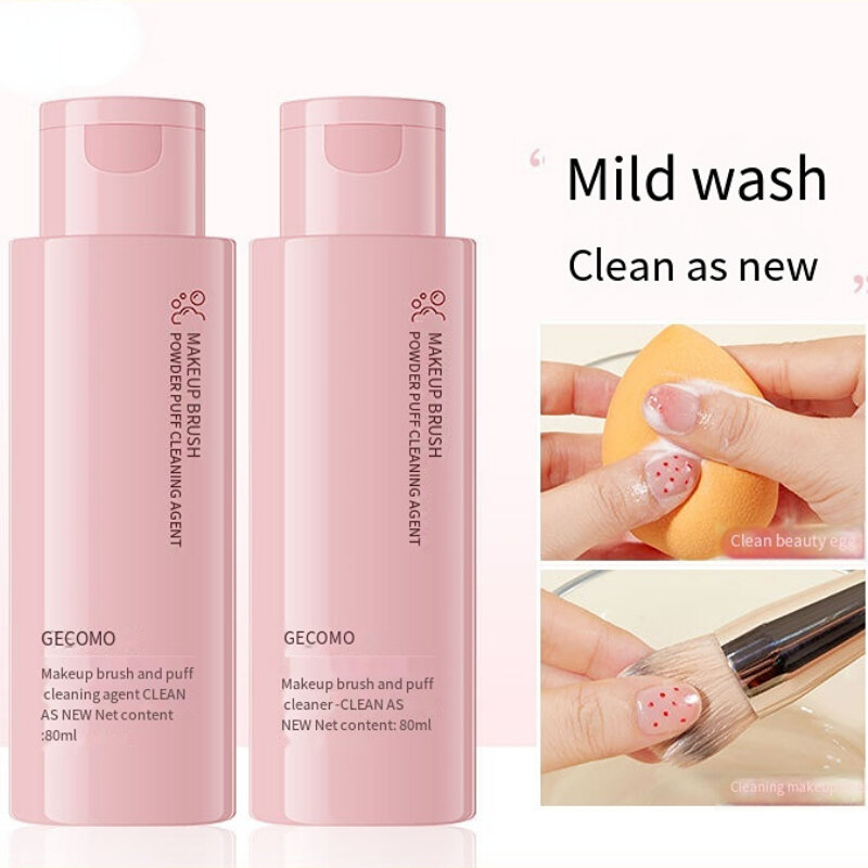 Solución de limpieza Puff, limpiador profesional para brochas de maquillaje, herramienta para rubor, desmaquillante líquido rápido