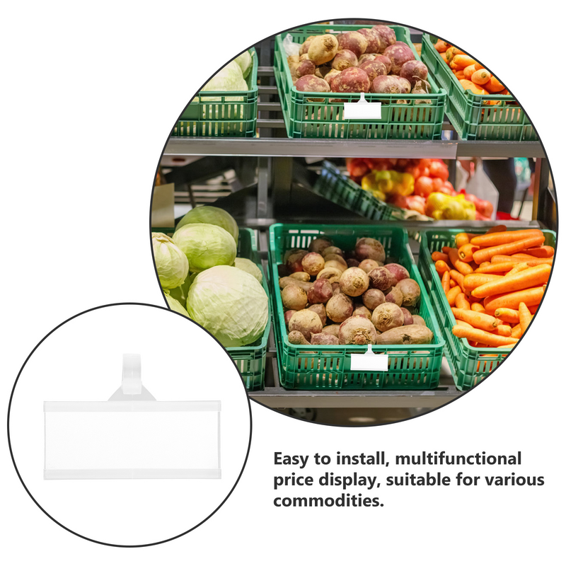 Przezroczysta podstawa przywieszki cenowej produktu Supermarket Uchwyt na kartę Uchwyt na stojak sklepu Etykiety Znaki Tagi półek do półek drucianych