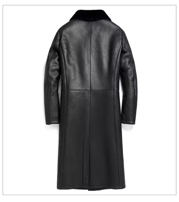 AYUSNUE, длинное меховое пальто из натуральной овечьей шерсти, мужские кожаные куртки, пальто из натурального меха, зимняя женская шуба SGG