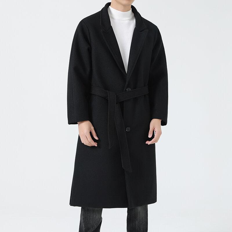 남성용 모직 트렌치 플러시, 두꺼운 겉옷, 따뜻하고 캐주얼 패션, 바람막이 코트, 부티크, 2023 겨울 신상