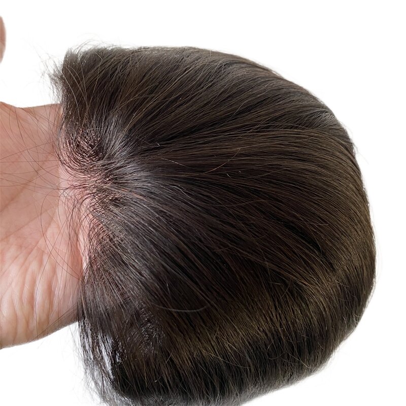 باروكة شعر بشري أوروبية طويلة للسيدات ذوات البشرة السمراء ، باروكات مستقيمة حريرية ، لون طبيعي ، باروكة جلد كاملة PU ، 22 بوصة