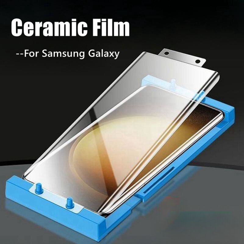 1-3 buah pelindung layar melengkung untuk Samsung Galaxy S23 Ultra , S22 ultra , S21 ultra, untuk S24 Ultra lapisan keramik