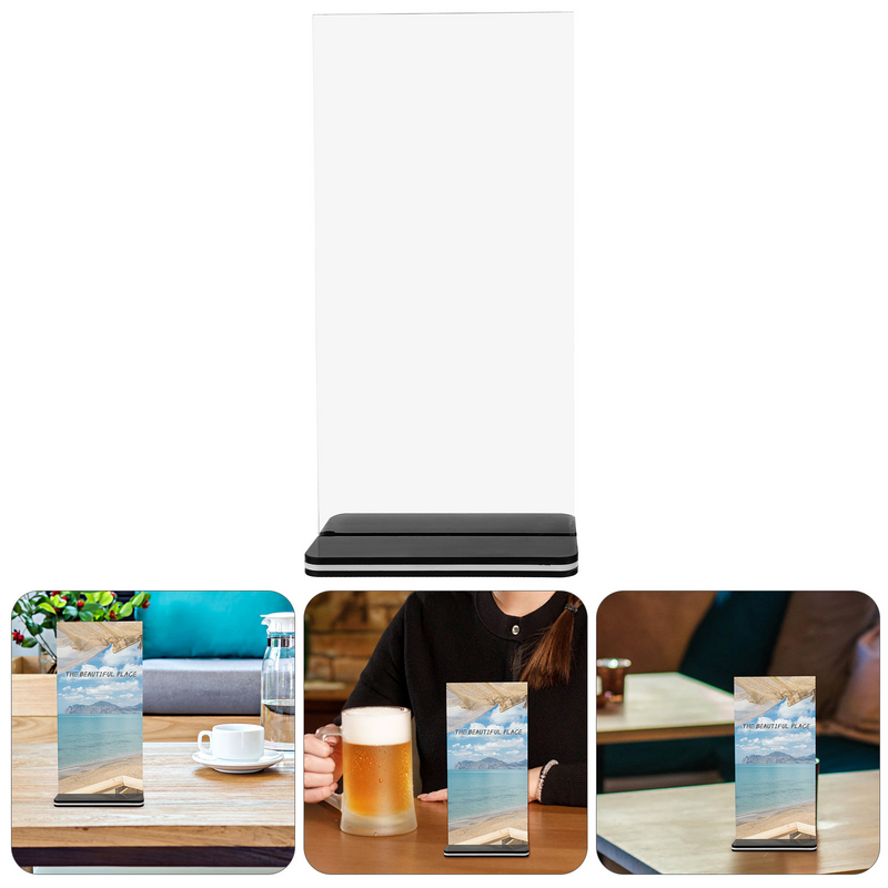 Display Shelf Board Acrylic Stand Sign Stands for Menu Holder Table Paper