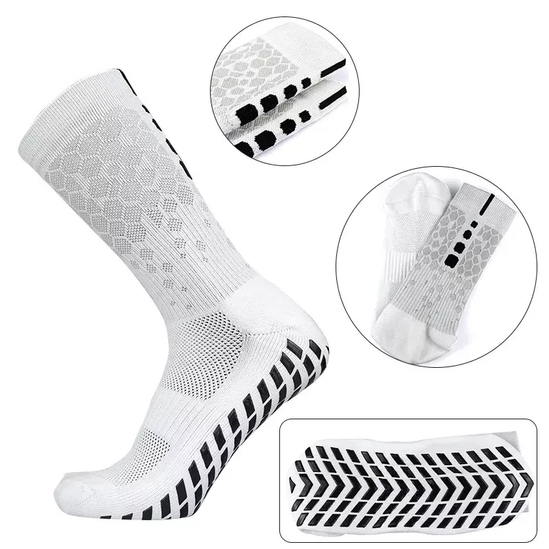 Chaussettes de football professionnelles pour hommes et femmes, chaussettes respirantes, en silicone, non ald, pour le sport