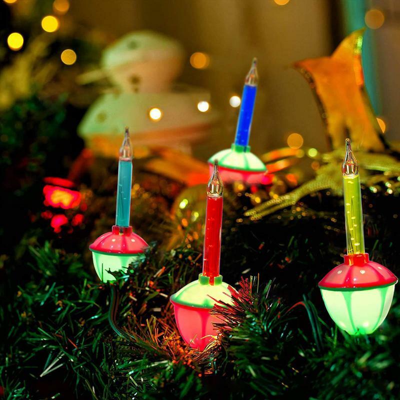 Christmas Bubble Light Bulbs Multicolor Night Lights with Fluid Reusable Christmas Tree Bubble String Lights for Christmas Tree