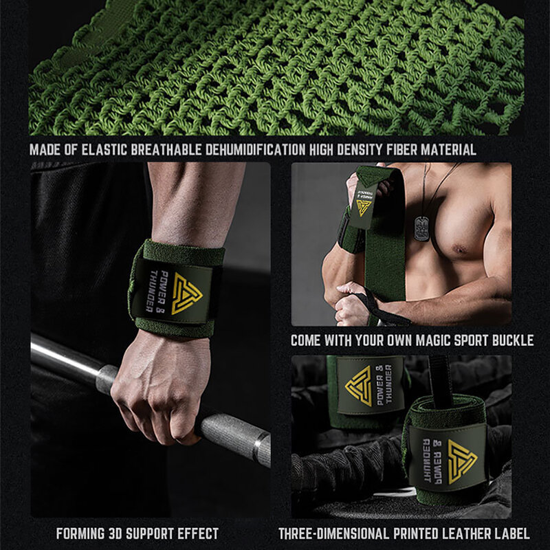 1 paio di braccialetti per il Fitness con supporto per il polso Premium proteggono il polso durante gli allenamenti in palestra ideale per il Deadlift della panca intensa