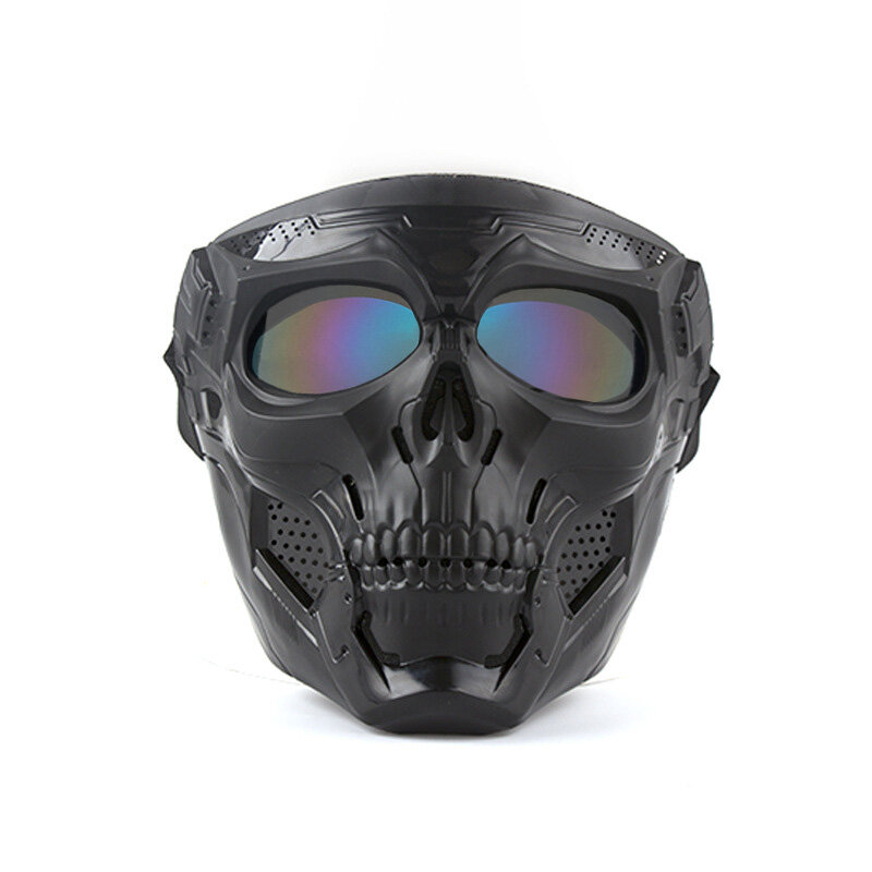 CS Permainan Perang Paintball Topeng Tengkorak Anti-benturan Kacamata Masker Taktis Militer Pria Menembak Berburu Airsoft Masker Sepeda Motor