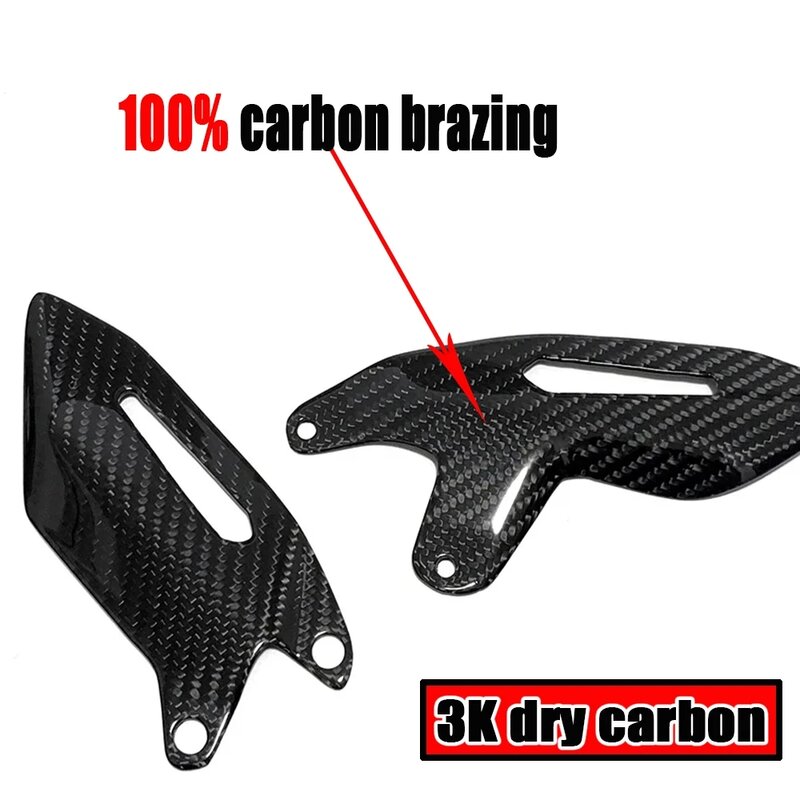 Placa de proteção decorativa do pedal da motocicleta, 100% fibra de carbono, acessórios para Kawasaki Ninja H2, H2R, 2015-2024