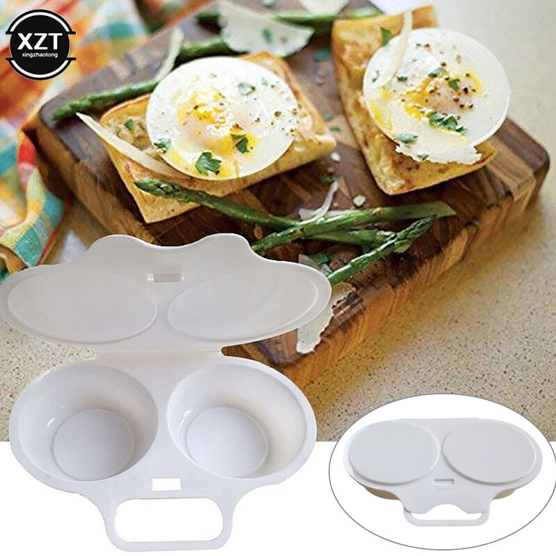 Plastic Egg Poacher para cozinhar microondas, Steamer conveniente, Gadgets de cozinha, Ferramenta de ovo frito, Churrascarias, Conveniente