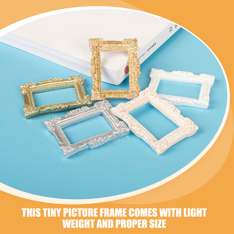 Mini Picture Frame Photo Ornaments, Decorações Exibição Família, Acessórios pequenos Kit, 10 Pcs