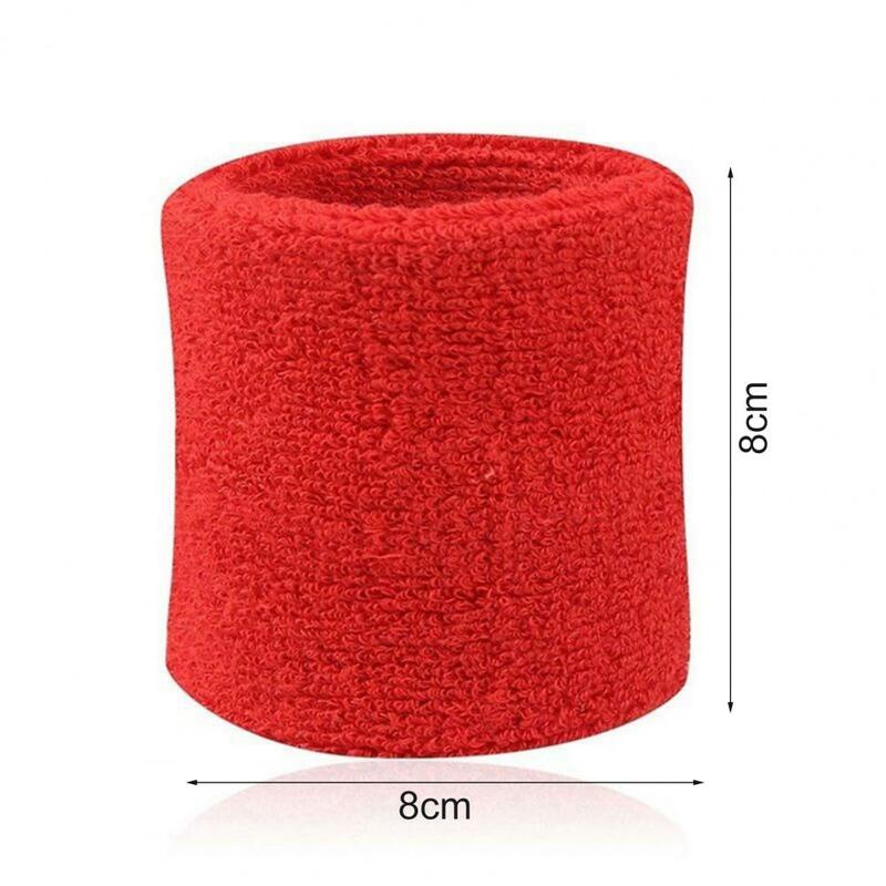 2Pcs Sports Wristband Solid Color Absorbent Cotton Breathable Quick Dry Sweatband for Tennis Fitness Towel Bracelet Protector
