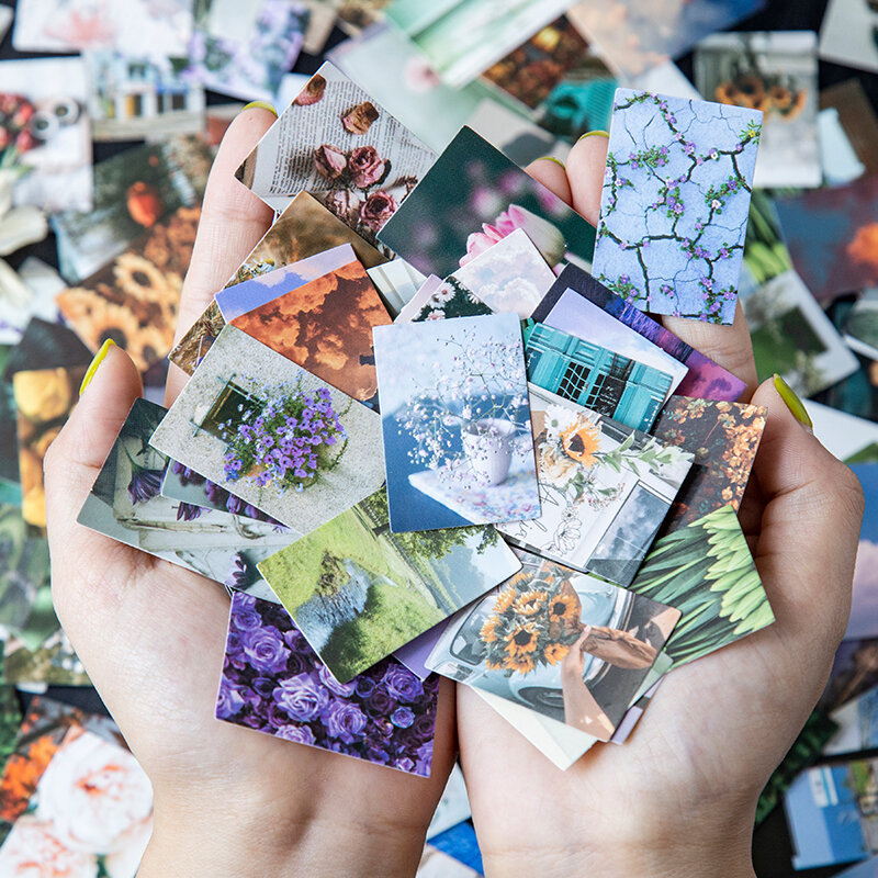 100 stücke Frühling sommer herbst winter Kraft Papier Mini Gruß Karte INS blume Postkarte Brief Umschlag Dekoration LOMO Karten