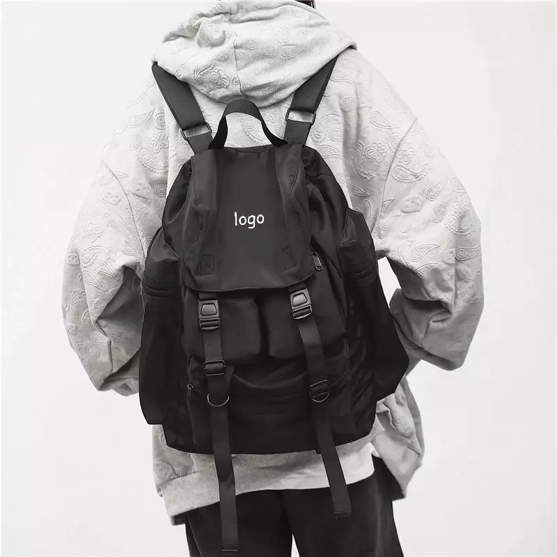 男性用多機能大容量バックパック、黒のヨガスクールバッグ、屋外ハイキングバッグ、ファッション