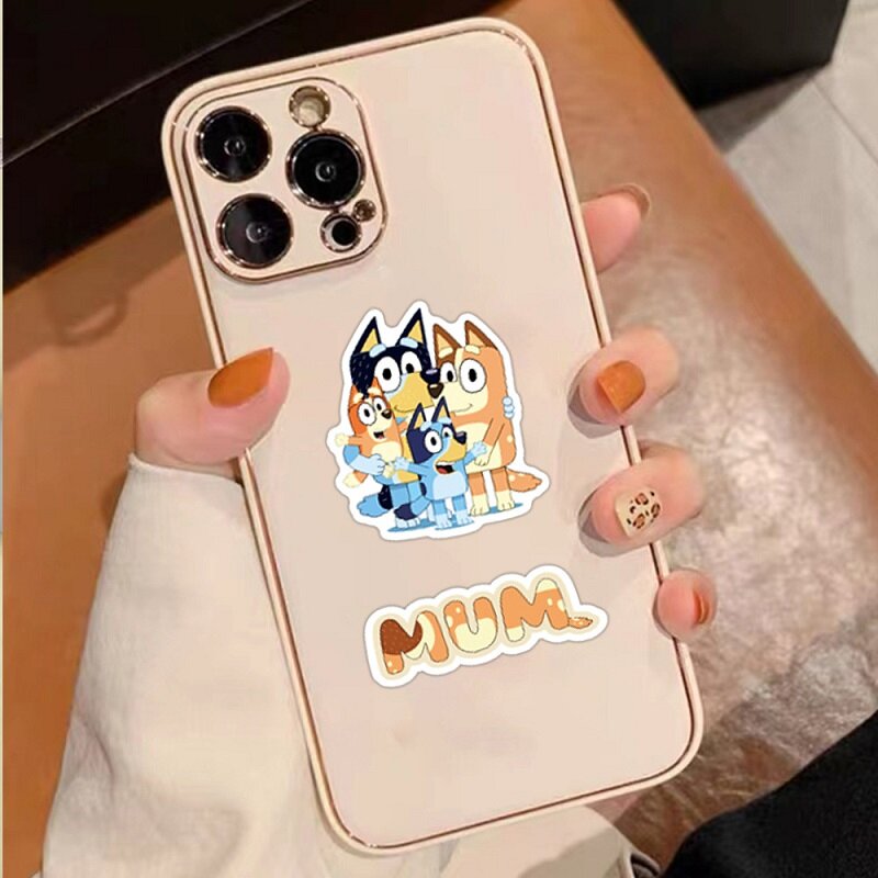 50pcs/Bag Cartoon Bluey And Bingo Dog Family Anime Stickers For Kids Diy PVC Luggage Notebook Stickers Children's Toys Gift