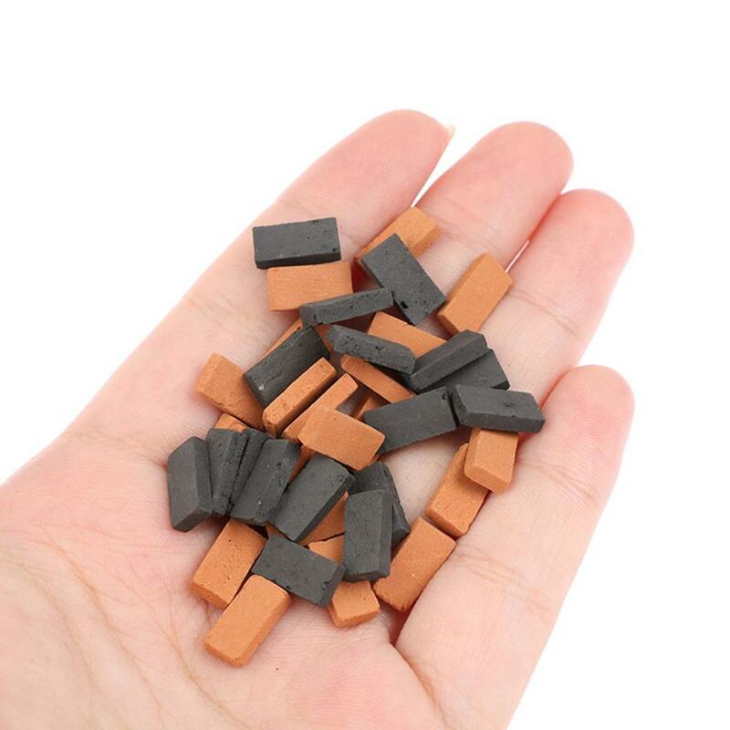 50 buah aksesori rumah boneka Dekorasi lansekap miniatur miniatur batu bata kecil