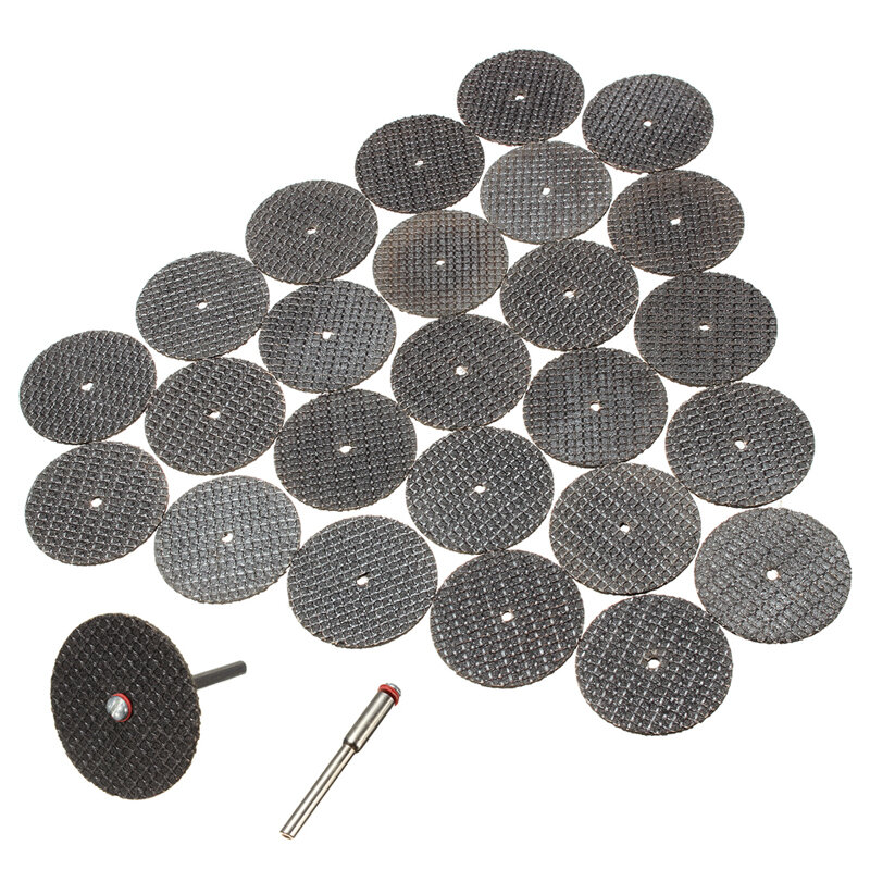 New 25pc 32mm Resin Cutting Wheel Cut-off Discs +1pc Mandrel For Rotary Tool 85WC