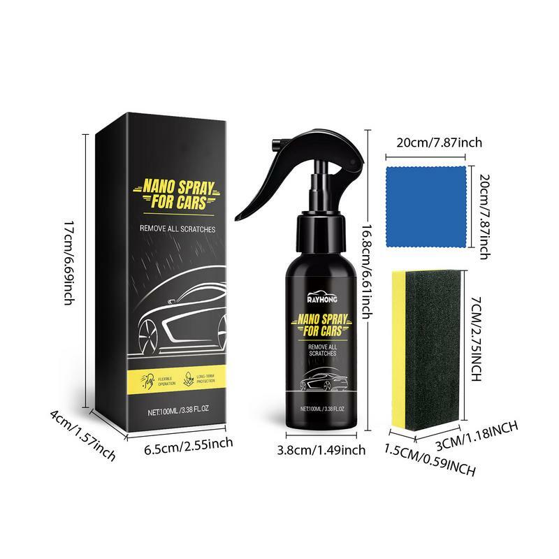Spray de limpieza de revestimiento de coche 3 en 1, agente de recubrimiento de coche rápido de alta protección, Nano Spray de reparación, lavado sin agua, 100ML para la mayoría de los coches