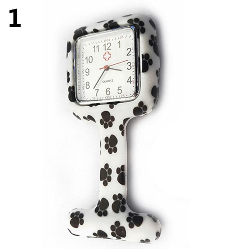 Quartz Watch Nurse Watch Silicone Women's Nurse Watches Square Printed Style Clip Fob Brooch Pendant Pocket Hanging Doctor Movem