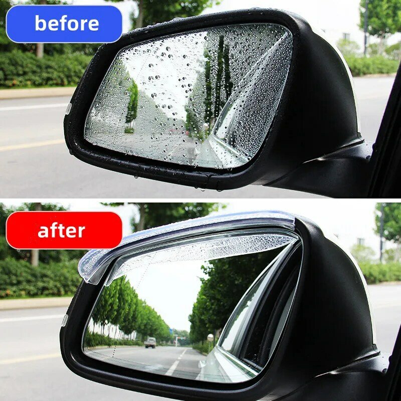 Cubierta de lluvia para espejo retrovisor de coche, Protector de espejo retrovisor transparente, color negro, 2 unidades