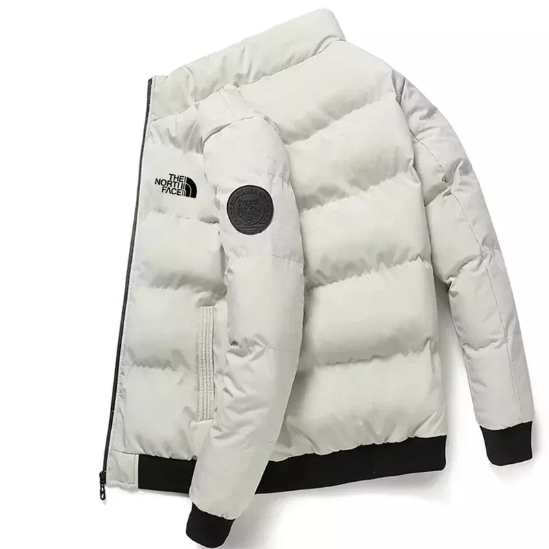 남성용 스탠드 칼라 재킷, 따뜻한 다운 재킷, 두꺼운 야외 스포츠 재킷, 캐주얼 패션, 2024 겨울