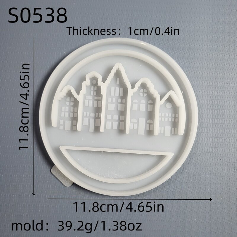 Lima terhubung rumah Plugins dalam lingkaran silikon cetakan DIY ornamen semen gipsum Resin epoksi cetakan penyimpanan Dekorasi Rumah