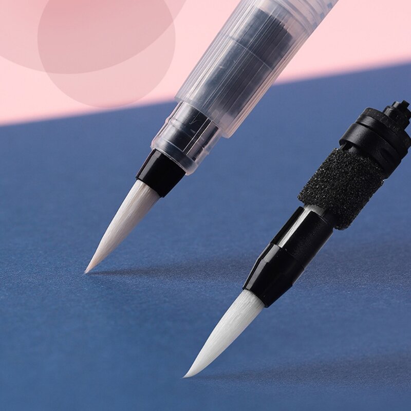 3/6PCS น้ำแบบพกพาแปรงปากกา Fine TIP Broad TIP Self-moistening Fit สำหรับสีน้ำ Crayon ที่ละลายน้ำได้ pigment Dropship
