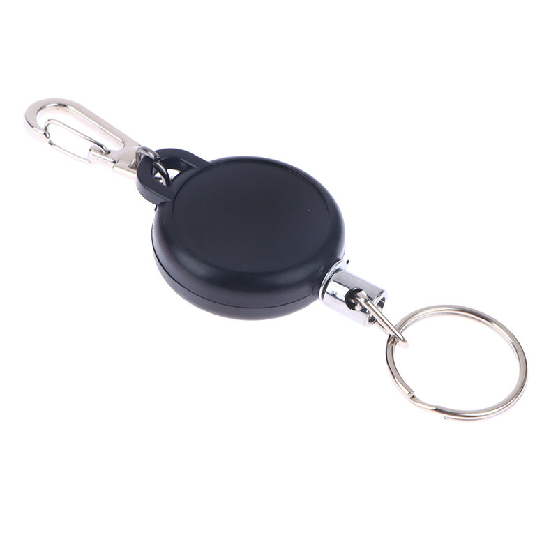 Porte-clés élastique rétractable facile à nervurer, porte-clés sportif, anti-perte, anti-vol, câble métallique télescopique, 1PC