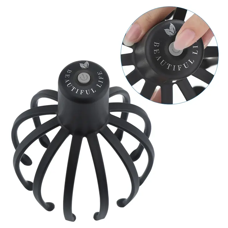 Electric Head Massager with Three Gears 12 TPE Massage Claws Head Massage Device USB Rechargeable