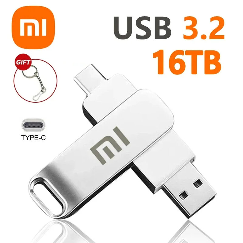 Xiaomi-Clés USB 3.2 étanches, clé USB en métal, transfert à grande vitesse, carte mémoire, disque flash, 16 To, nouveau