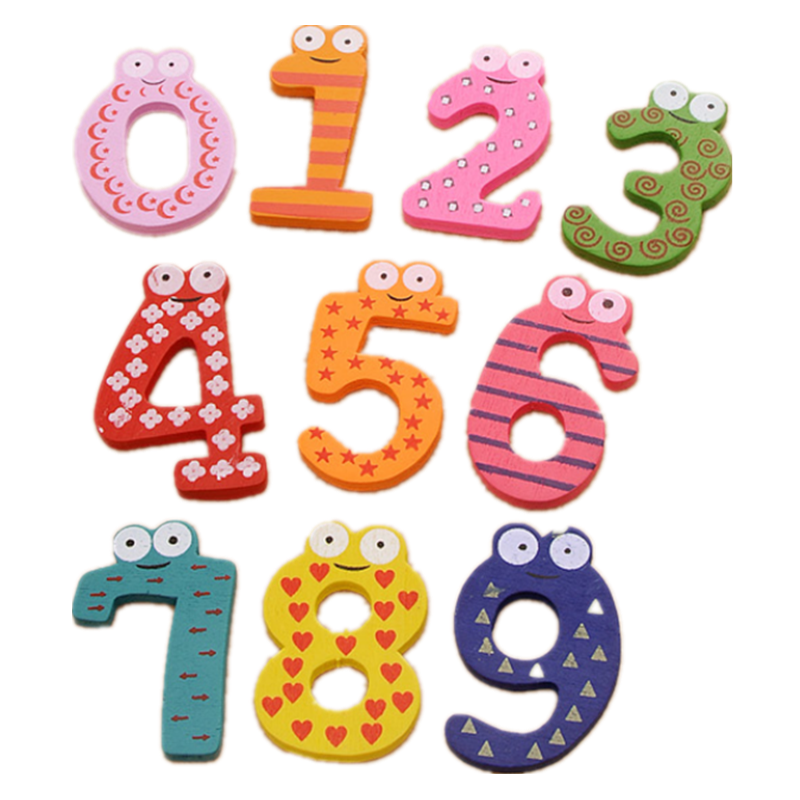 Ensemble de 10 pièces Montessori numéro de bébé réfrigérateur bâton de Figure magnétique mathématiques en bois jouets éducatifs pour enfants