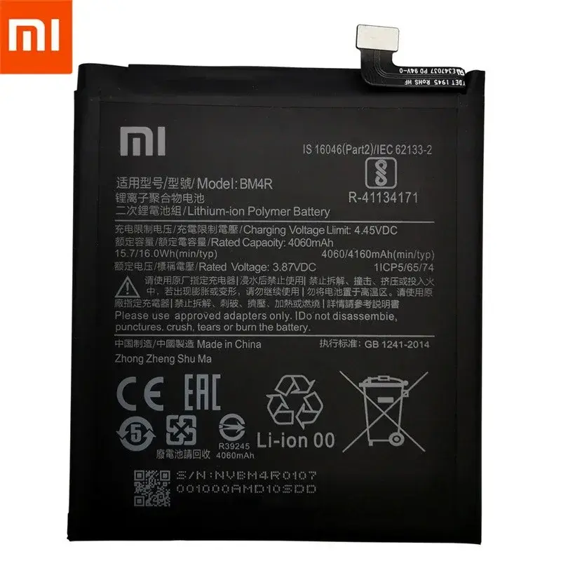 Batería Original Xiao Mi BM4R para Xiaomi Mi 10 Lite 5G BM4R, batería de teléfono de repuesto, 2024 mAh con herramientas gratuitas, 4160 años
