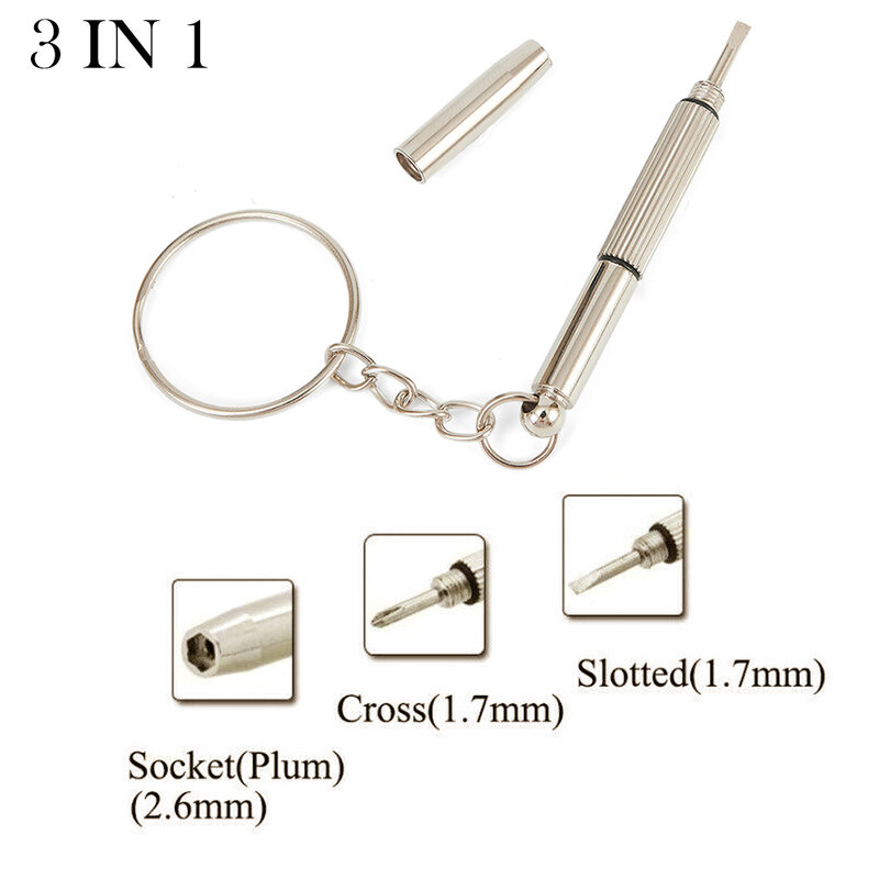 Pequena chave de fenda, Slotted Phillips Hex Heads, Ferramenta de reparo do parafuso, Hand Part, 3 em 1, 60mm Comprimento, 1.7mm, 2.6mm