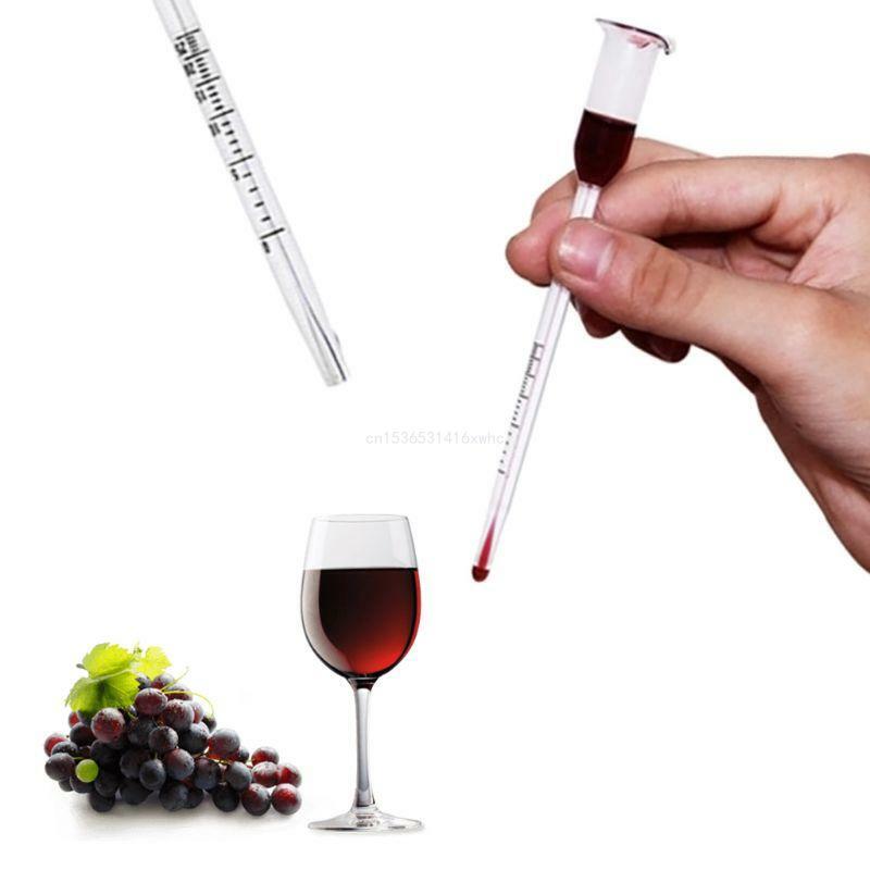 Dropship 13cm 유리 와인 온도계 와인 만들기 알코올 측정기 테스터 0-25도