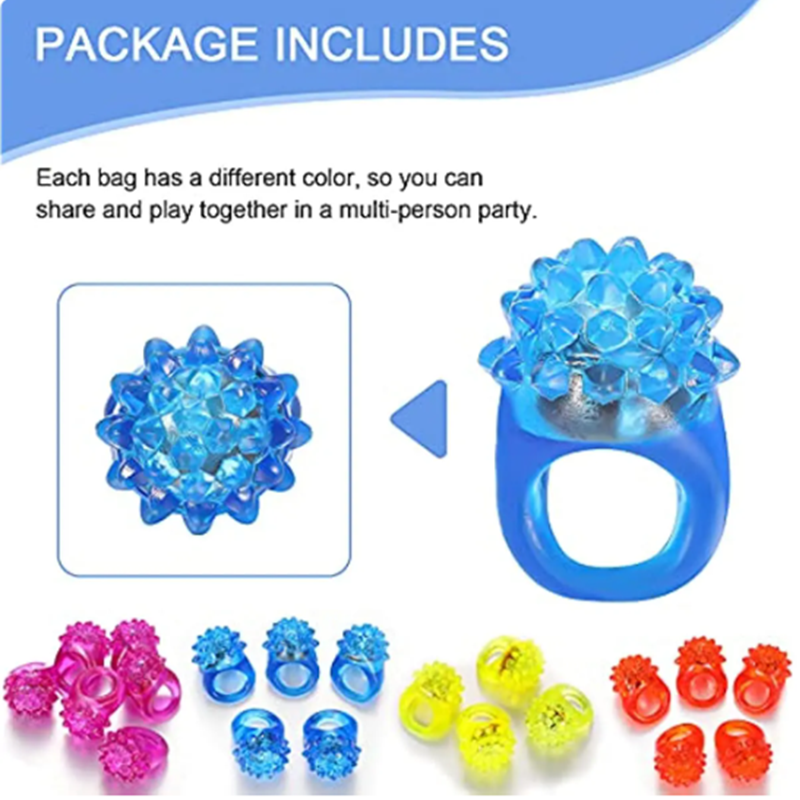 Colorful 12pcs LED Ring Strawberry Flashing Finger Strawberry Soft Ring Ring Soft Silicone Strawberry Colorful Party Supplie