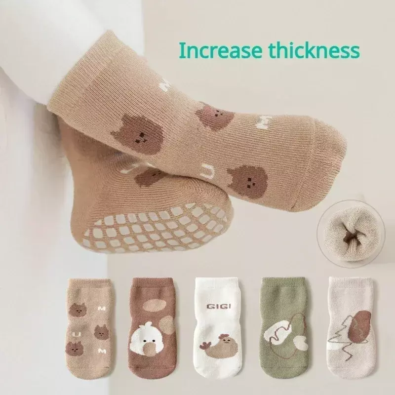 Calcetines antideslizantes para bebé, calzado de suelo para niño y niña, bonito calcetín de algodón para recién nacido, calzado de suelo para niño