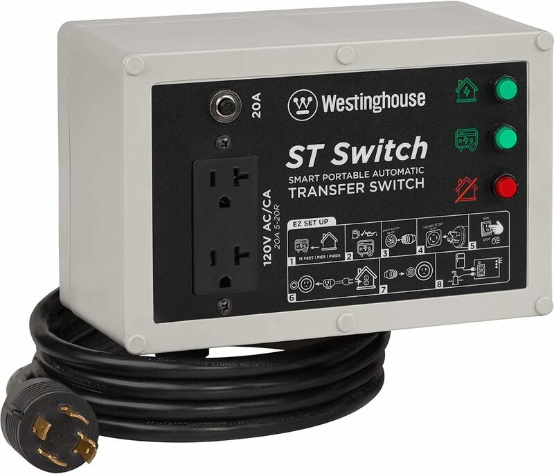 Westinghouse equipo de energía al aire libre, interruptor ST con tecnología de transferencia automática portátil inteligente, alternativa de espera para el hogar
