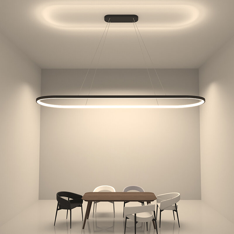 بسيطة الثريا LED مطعم مصباح الحديثة الإبداعية مستديرة الشمال مصمم غرفة نوم غرفة المعيشة مصباح أبيض/أسود/براون