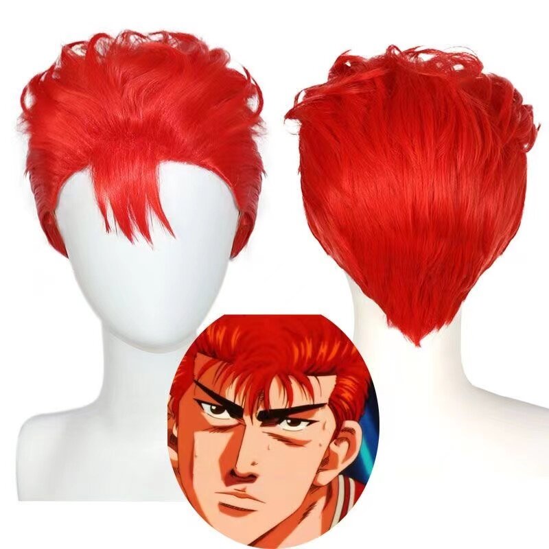 Парик сакураги из аниме Slam Dunk Shohoku, красный костюм для косплея, баскетбольные модные парики