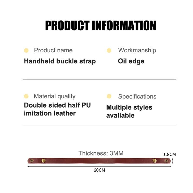 Tali kulit gesper sapu antik, aksesori tali kulit gesper Manual garis tidak tekanan 1.8x60 25g