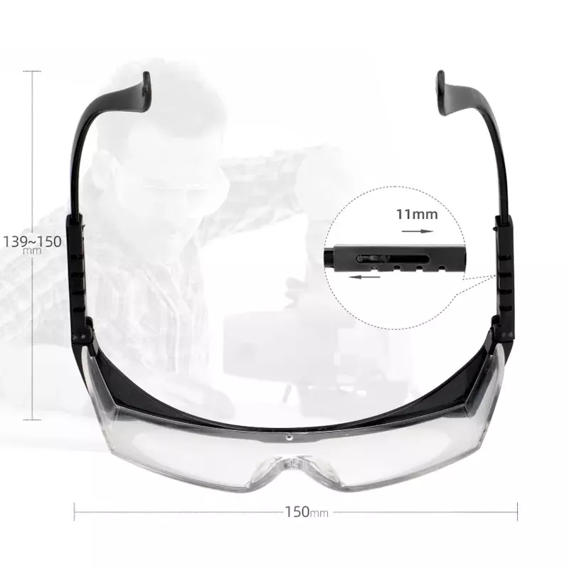 2PCS Work Safety Anti-Splash Eye Protection Goggles Glass Windproof Dustproof Waterproof Protective Glasses Cycling Goggles