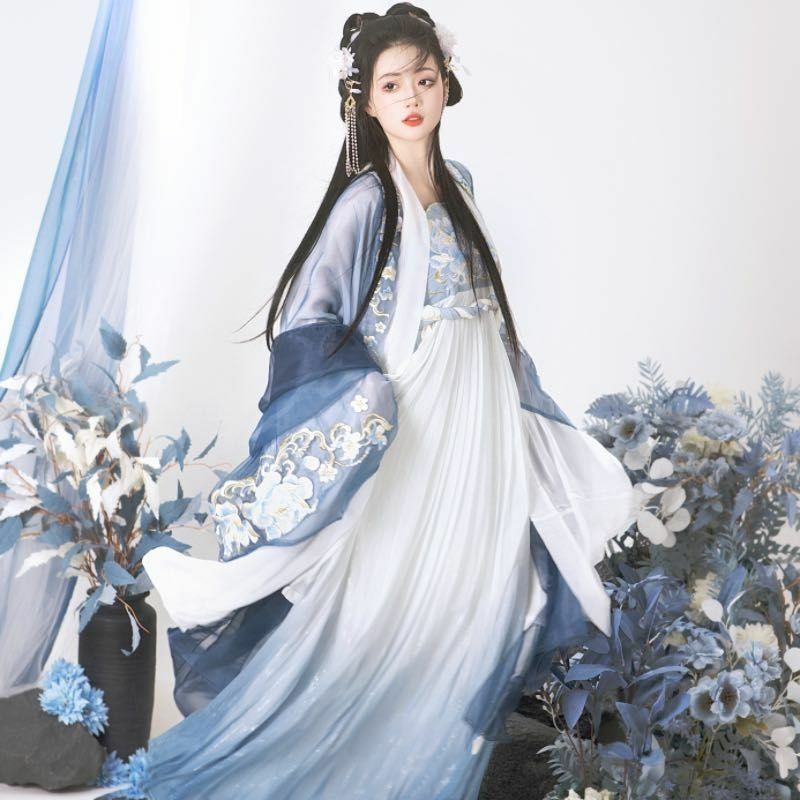 Женское карнавальное платье Hanfu в старинном китайском стиле, танцевальное платье, женское винтажное платье Hanfu большого размера XL