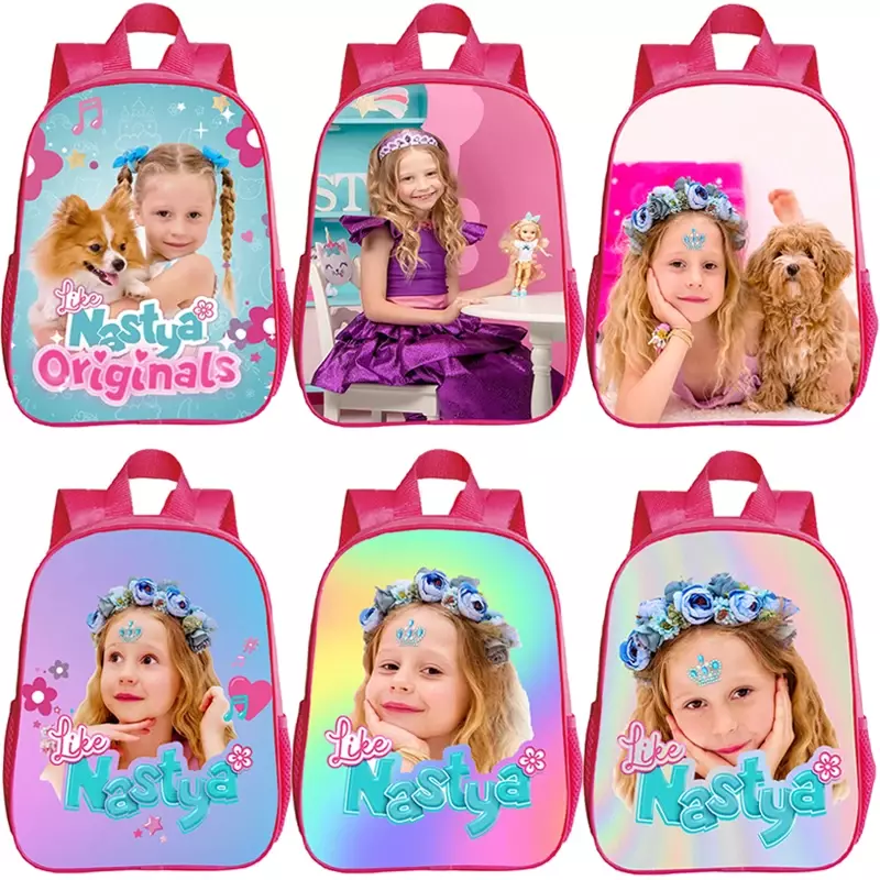 Like Nastya Backpacks Kids Primary School Bag Bookbag Nursery Girls Kindergarten bag Children's Backpack Waterproof Rucksack